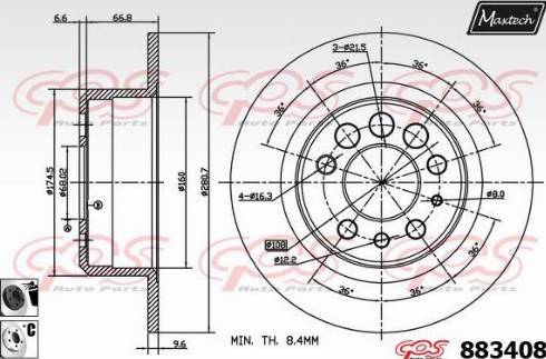 Maxtech 883408.6060 - Əyləc Diski furqanavto.az