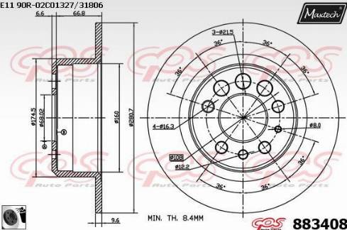 Maxtech 883408.0060 - Əyləc Diski furqanavto.az