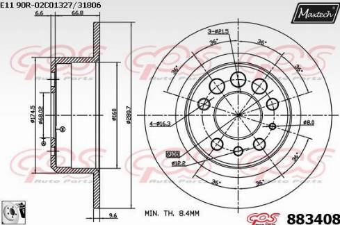 Maxtech 883408.0080 - Əyləc Diski furqanavto.az