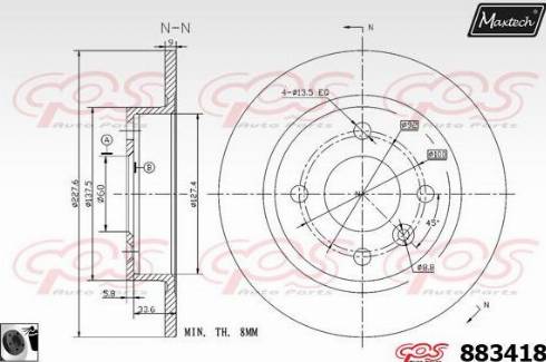 Maxtech 883418.0060 - Əyləc Diski furqanavto.az