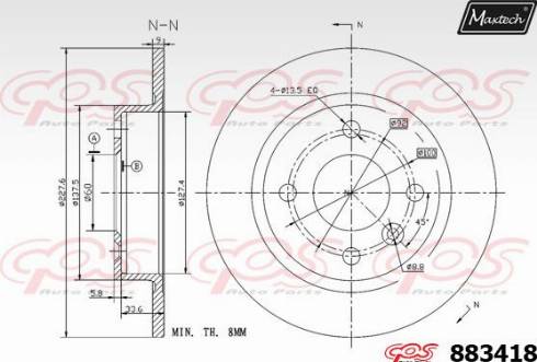 Maxtech 883418.0000 - Əyləc Diski furqanavto.az