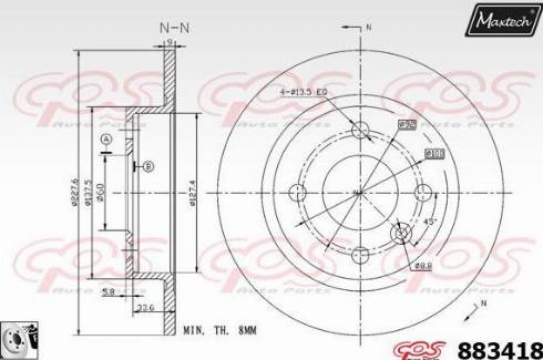 Maxtech 883418.0080 - Əyləc Diski furqanavto.az