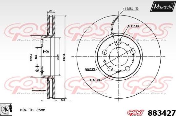 Maxtech 883418 - Əyləc Diski furqanavto.az