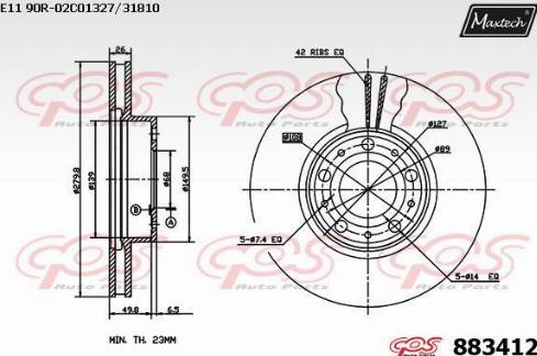 Maxtech 883412.0000 - Əyləc Diski furqanavto.az