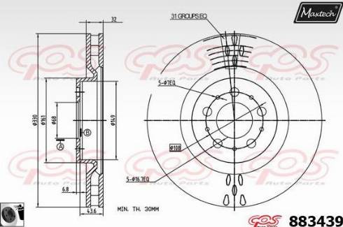 Maxtech 883439.0060 - Əyləc Diski furqanavto.az