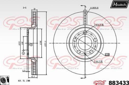 Maxtech 883433.0060 - Əyləc Diski furqanavto.az