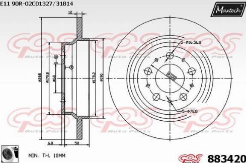 Maxtech 883420.0060 - Əyləc Diski furqanavto.az