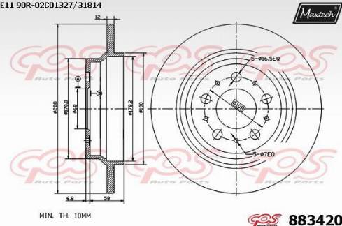 Maxtech 883420.0000 - Əyləc Diski furqanavto.az