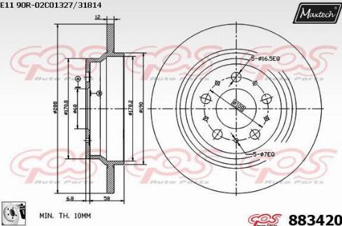 Maxtech 883420.0080 - Əyləc Diski furqanavto.az