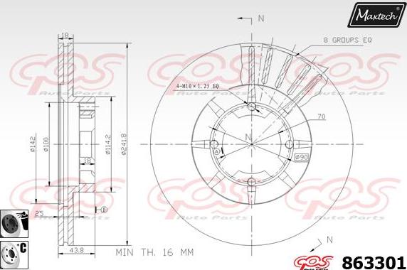 Maxtech 883428 - Əyləc Diski furqanavto.az