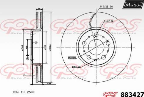 Maxtech 883427.0000 - Əyləc Diski furqanavto.az