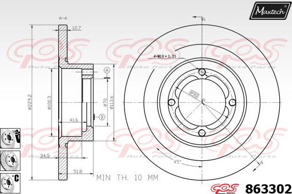 Maxtech 885102 - Əyləc Diski furqanavto.az