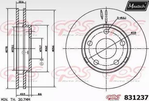 Maxtech 831237.0000 - Əyləc Diski furqanavto.az