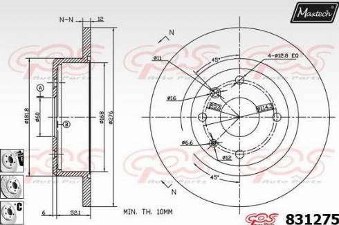 Maxtech 831275.6880 - Əyləc Diski furqanavto.az