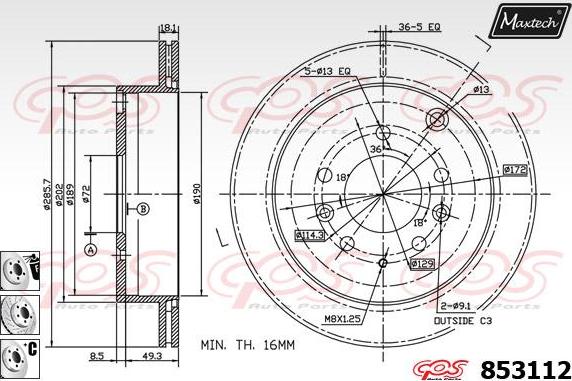 Maxtech 871161 - Əyləc Diski furqanavto.az