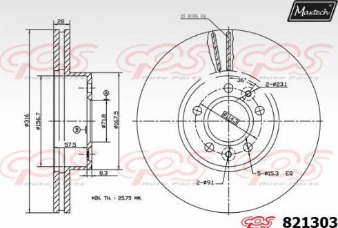 Maxtech 821303.0000 - Əyləc Diski furqanavto.az