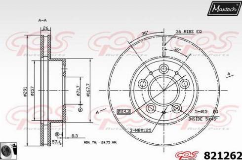 Maxtech 821262.0060 - Əyləc Diski furqanavto.az