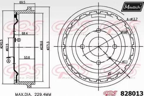 Maxtech 828013.0000 - Əyləc barabanı furqanavto.az