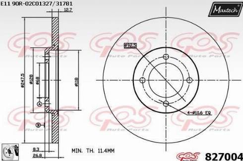 Maxtech 827004.0080 - Əyləc Diski furqanavto.az