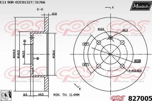 Maxtech 827005.0080 - Əyləc Diski furqanavto.az