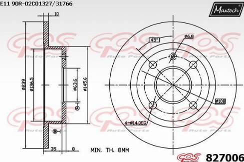 Maxtech 827006.0000 - Əyləc Diski furqanavto.az