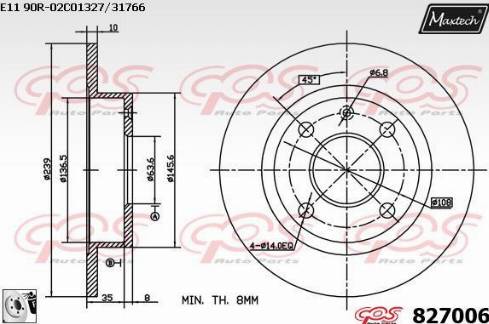 Maxtech 827006.0080 - Əyləc Diski furqanavto.az