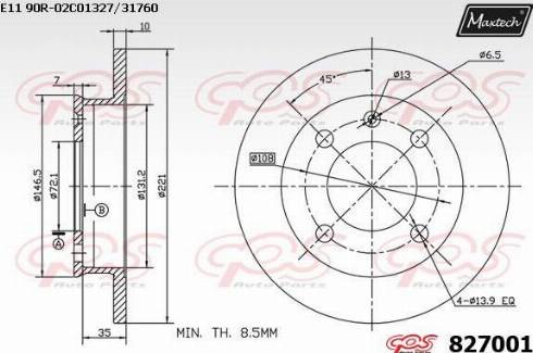 Maxtech 827001.0000 - Əyləc Diski furqanavto.az