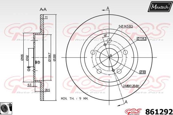 Maxtech 827002 - Əyləc Diski furqanavto.az