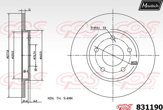 Maxtech 827034 - Əyləc Diski furqanavto.az