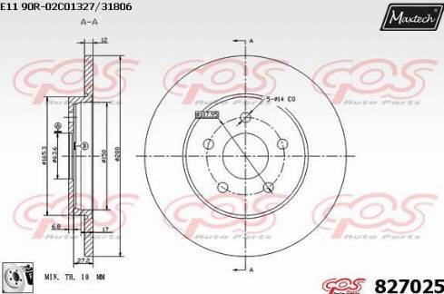 Maxtech 827025.0080 - Əyləc Diski furqanavto.az