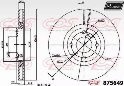 Maxtech 875649.6880 - Əyləc Diski furqanavto.az