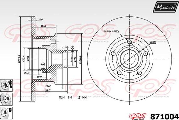 Maxtech 875655 - Əyləc Diski furqanavto.az