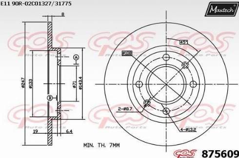 Maxtech 875609.0000 - Əyləc Diski furqanavto.az