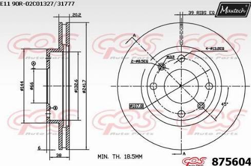 Maxtech 875604.0000 - Əyləc Diski furqanavto.az