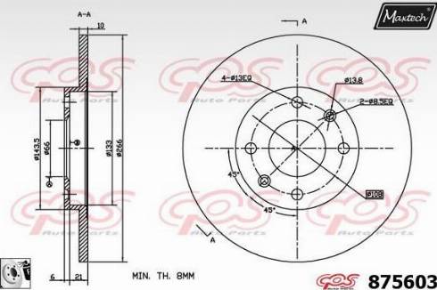 Maxtech 875603.0080 - Əyləc Diski furqanavto.az