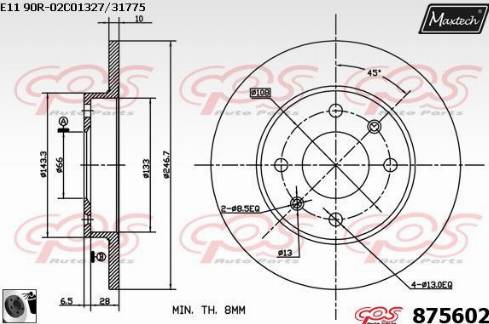 Maxtech 875602.0060 - Əyləc Diski furqanavto.az