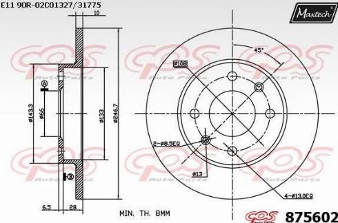 Maxtech 875602.0000 - Əyləc Diski furqanavto.az