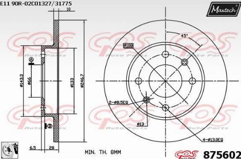 Maxtech 875602.0080 - Əyləc Diski furqanavto.az