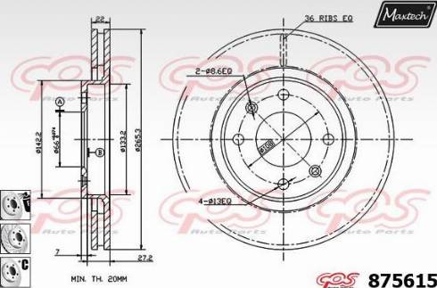 Maxtech 875615.6880 - Əyləc Diski furqanavto.az