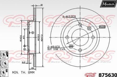 Maxtech 875630.6880 - Əyləc Diski furqanavto.az