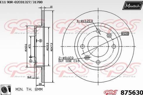 Maxtech 875630.0060 - Əyləc Diski furqanavto.az