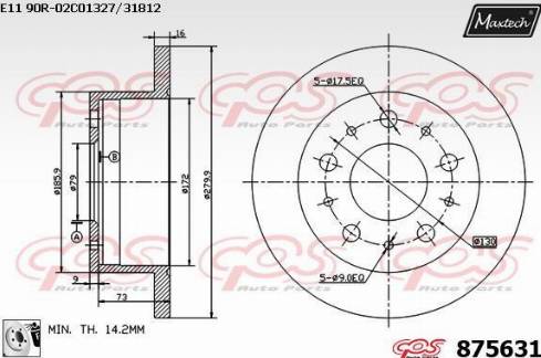 Maxtech 875631.0080 - Əyləc Diski furqanavto.az