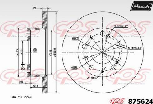 Maxtech 875624.0000 - Əyləc Diski furqanavto.az