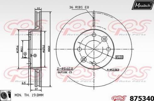 Maxtech 875340.0060 - Əyləc Diski furqanavto.az