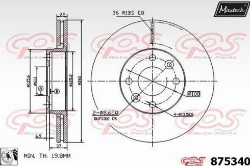 Maxtech 875340.0080 - Əyləc Diski furqanavto.az