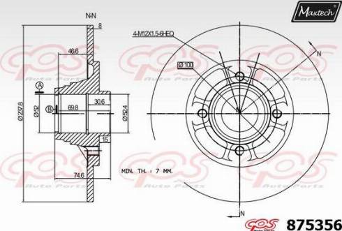 Maxtech 875356.0001 - Əyləc Diski furqanavto.az