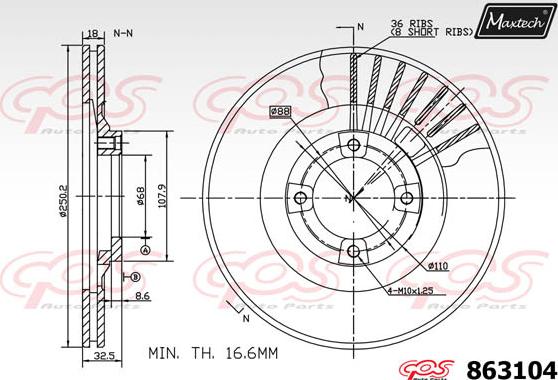 Maxtech 875305 - Əyləc Diski furqanavto.az