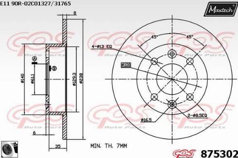 Maxtech 875302.0060 - Əyləc Diski furqanavto.az