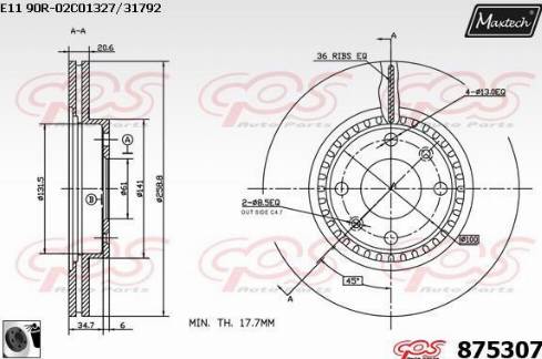 Maxtech 875307.0060 - Əyləc Diski furqanavto.az