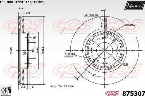 Maxtech 875307.0080 - Əyləc Diski furqanavto.az